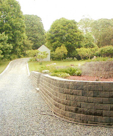 Retaining Wall and Belgium Block